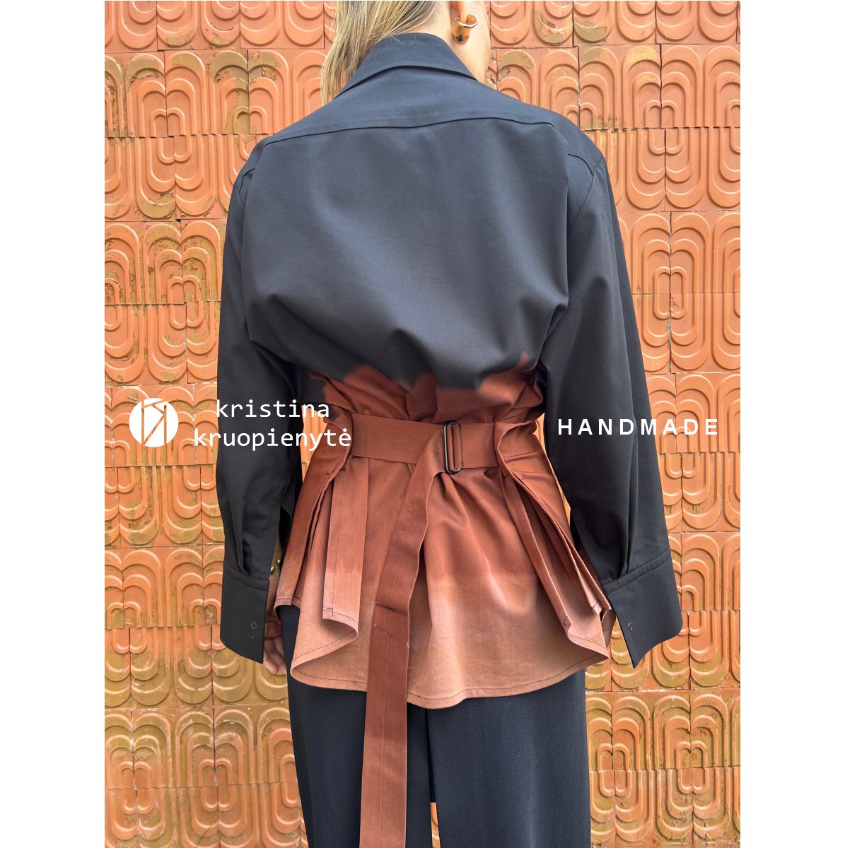 OVERSIZED SHIRT with zipper / WESLER in dyed fabric