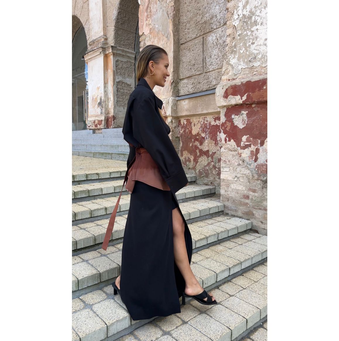 OVERSIZED SHIRT with zipper / WESLER in dyed fabric