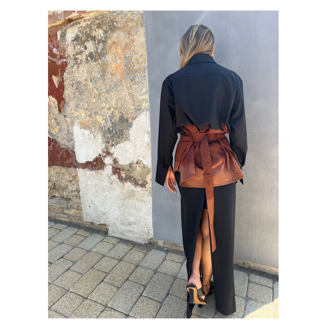 OVERSIZED SHIRT with zipper / WESLER in dyed fabric